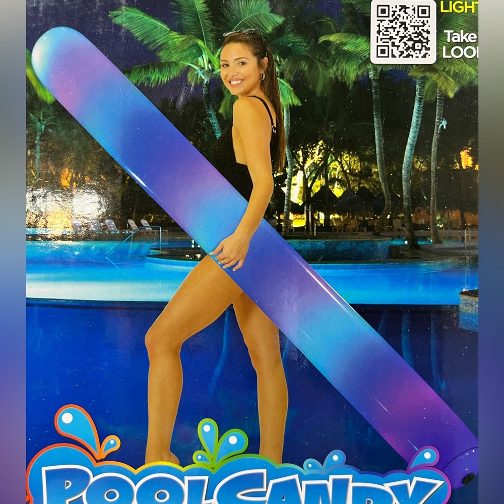 Poolcandy inflatable‎ LED pool super noodle floaty color changing 72” inches